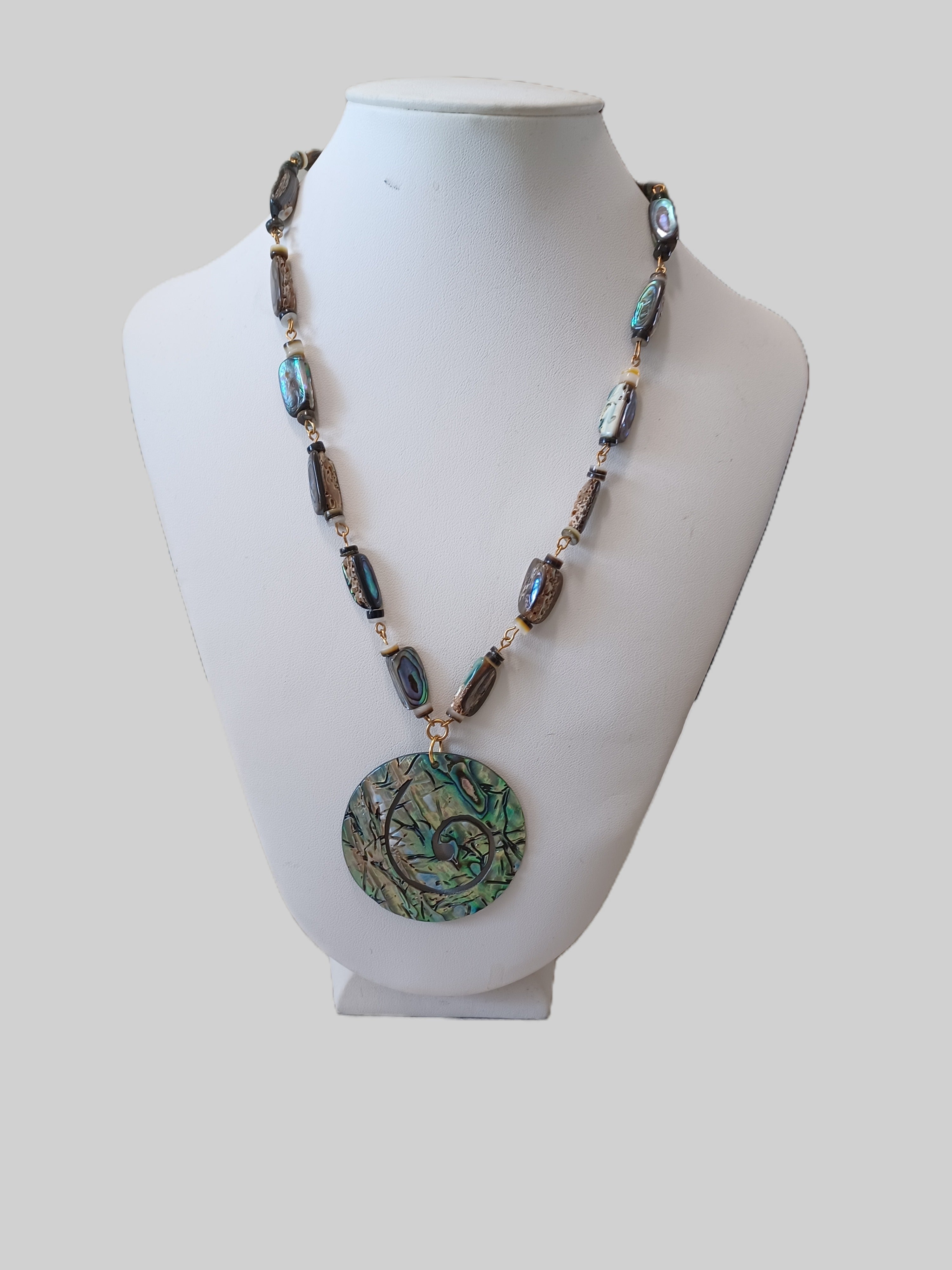 Shell Necklace - Nugget Paua Shell - Choice of Focal Design