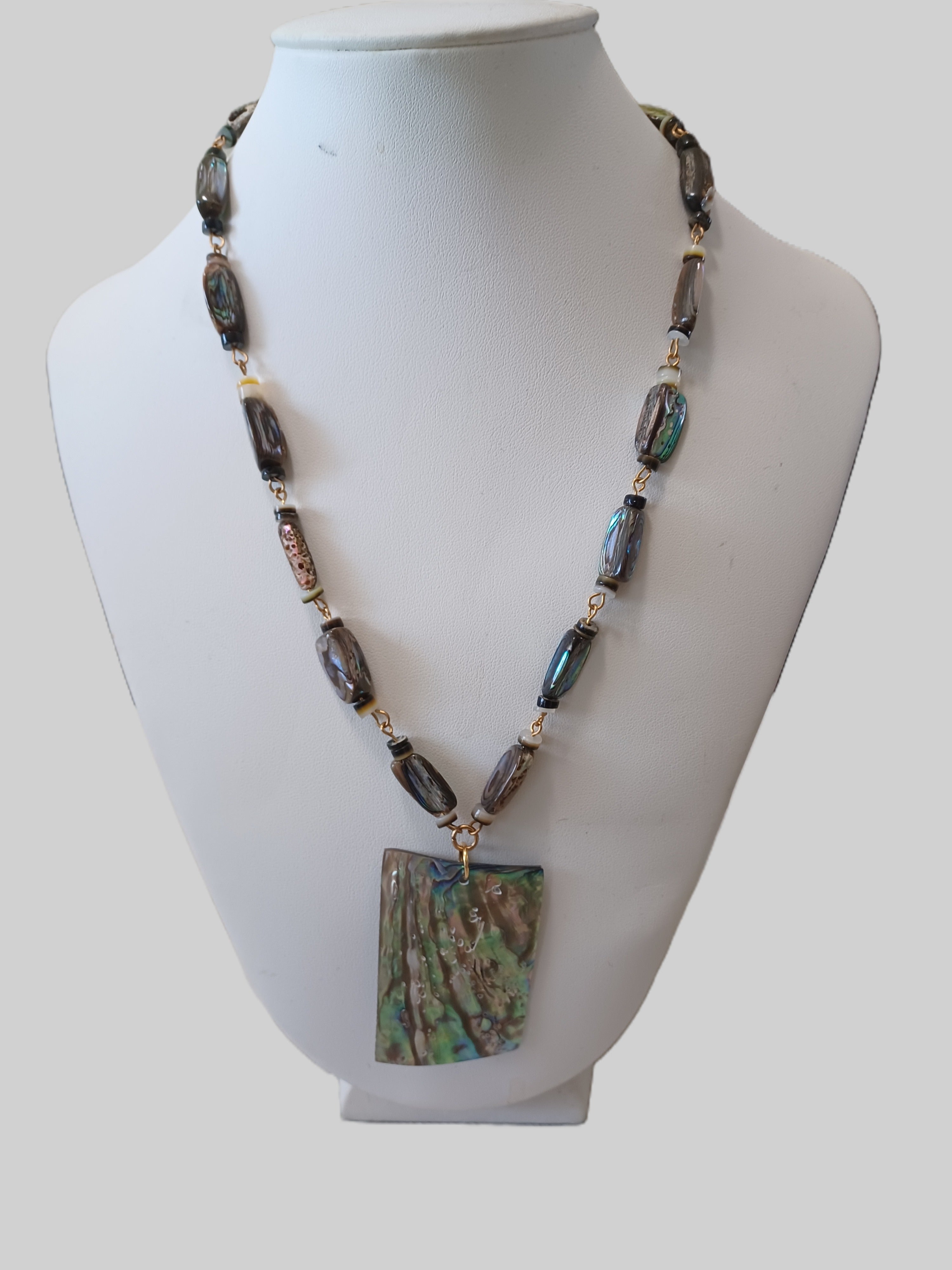 Shell Necklace - Nugget Paua Shell - Choice of Focal Design