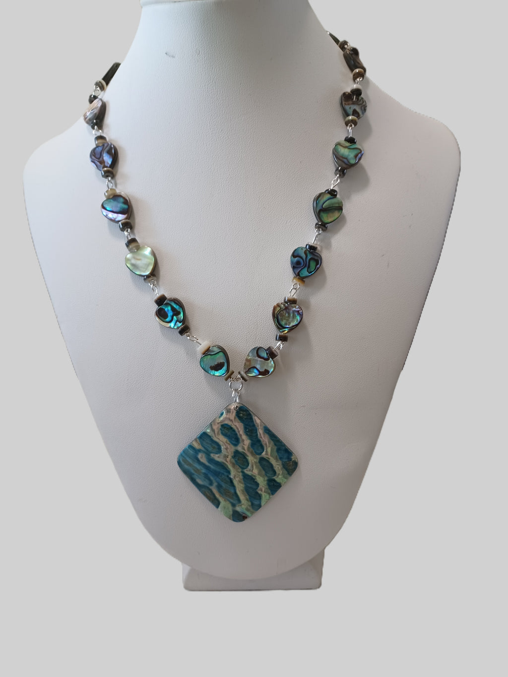 Shell Necklace - Heart Paua Shell - Choice of Focal Design