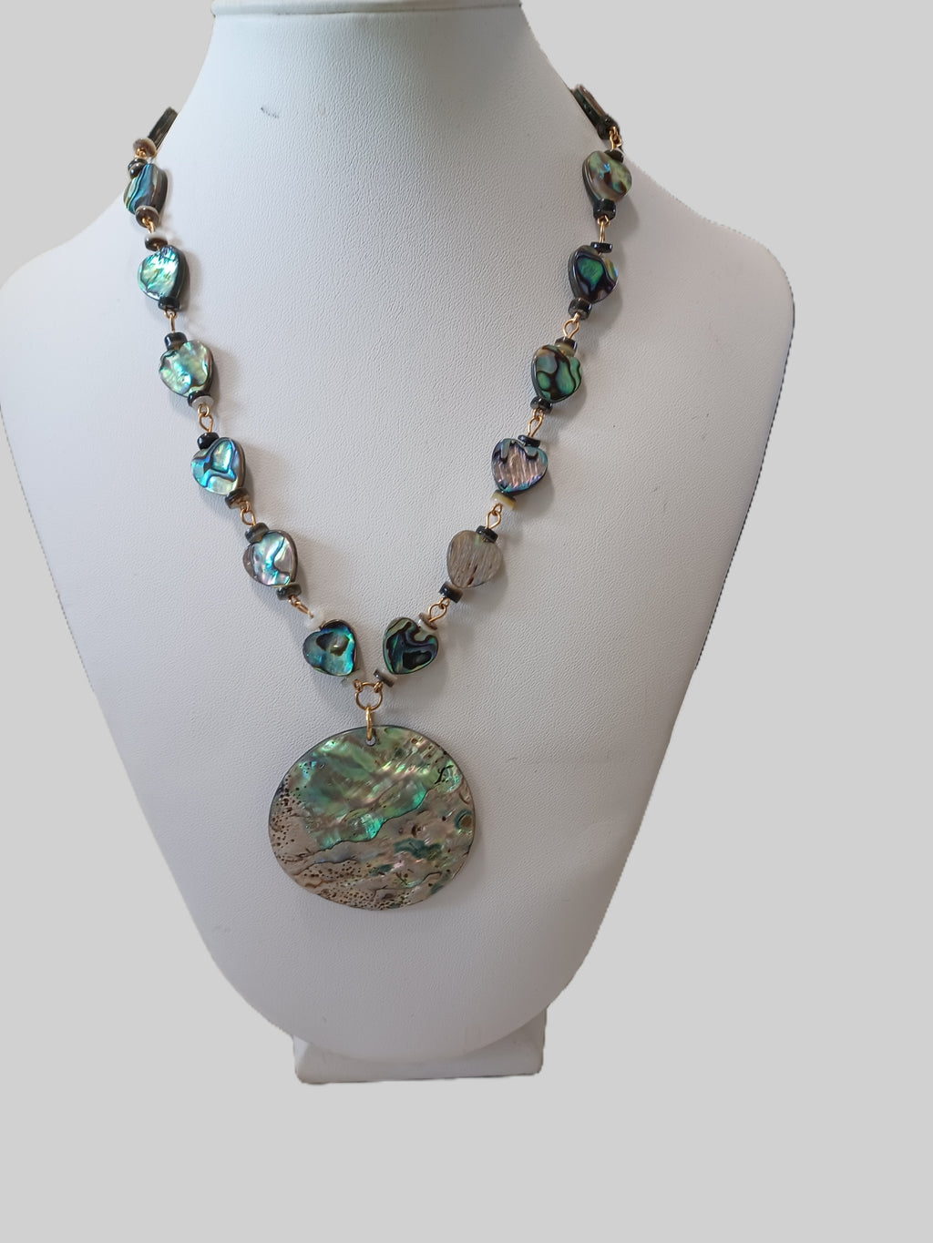 Shell Necklace - Heart Paua Shell - Choice of Focal Design