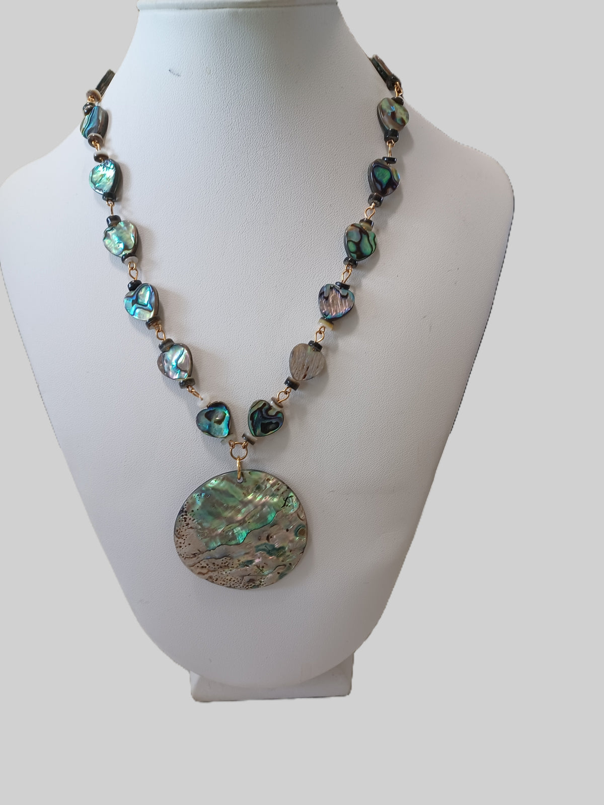 Shell Necklace - Heart Paua Shell - Choice of Focal Design