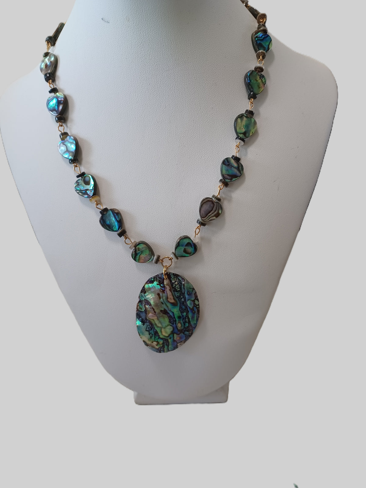 Shell Necklace - Heart Paua Shell - Choice of Focal Design