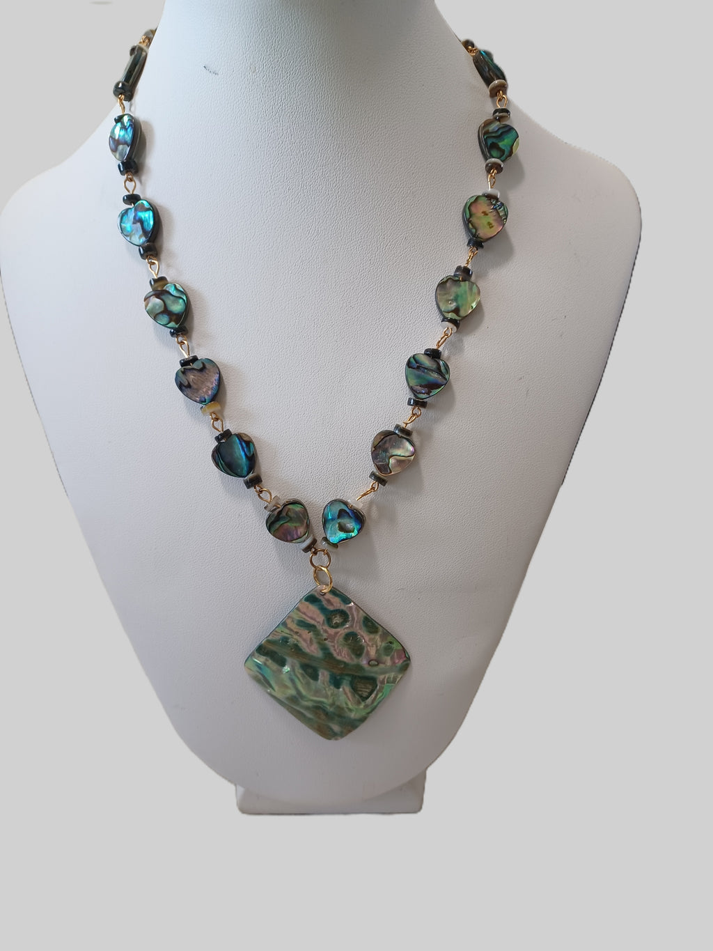Shell Necklace - Heart Paua Shell - Choice of Focal Design