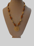 Bone Necklace - Gold Plated - White Bone Rose