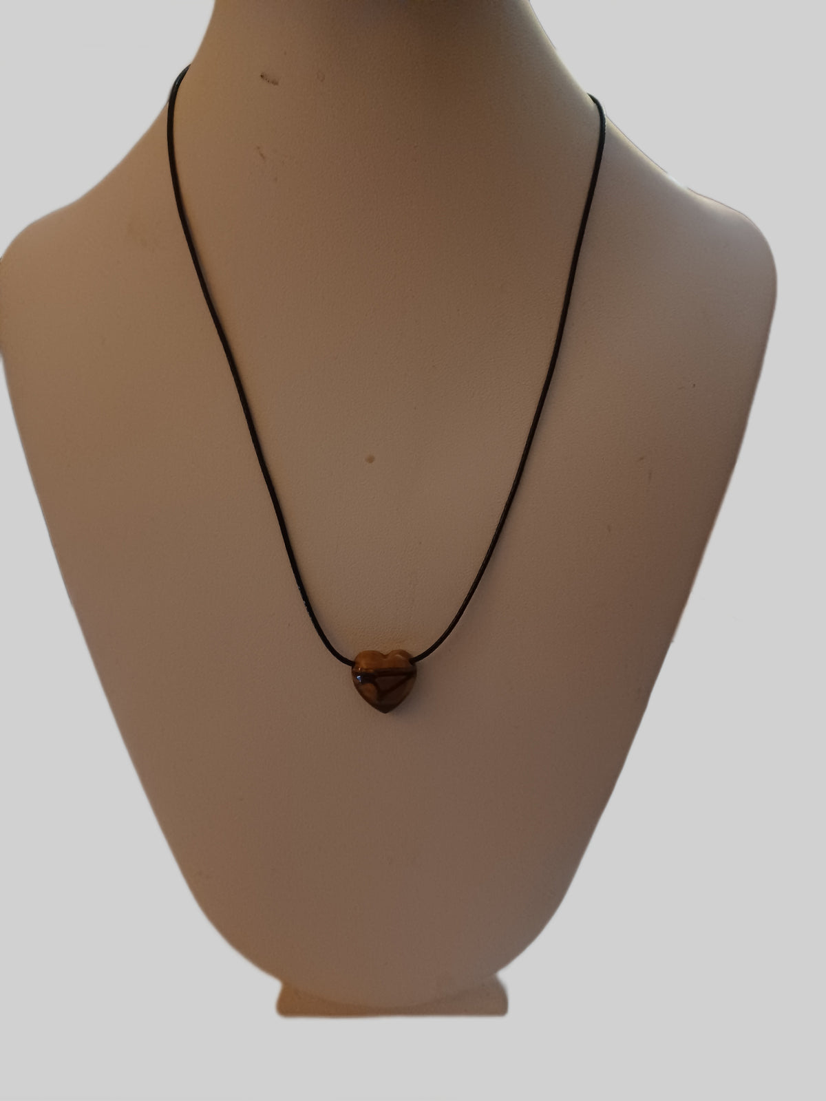 Cord Necklace - Tiger Eye Heart