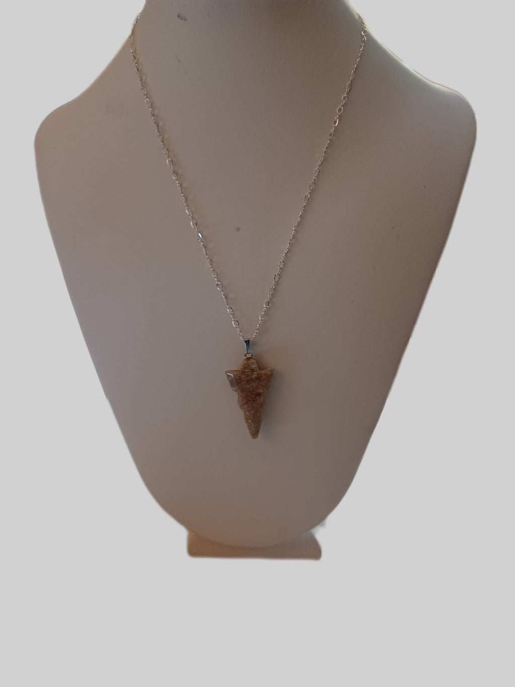 Silver Plated Necklace - Mixed Gemstone Arrowhead