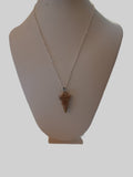 Silver Plated Necklace - Mixed Gemstone Arrowhead