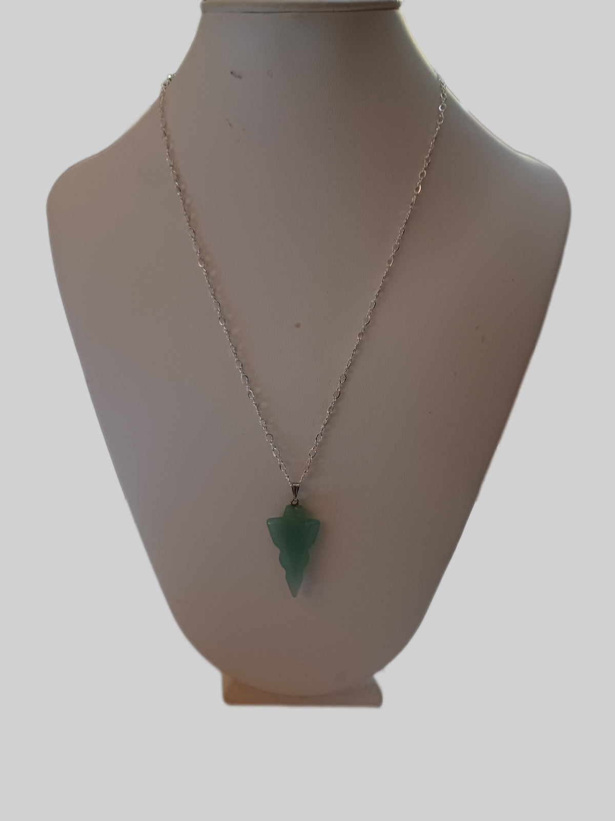 Silver Plated Necklace - Mixed Gemstone Arrowhead