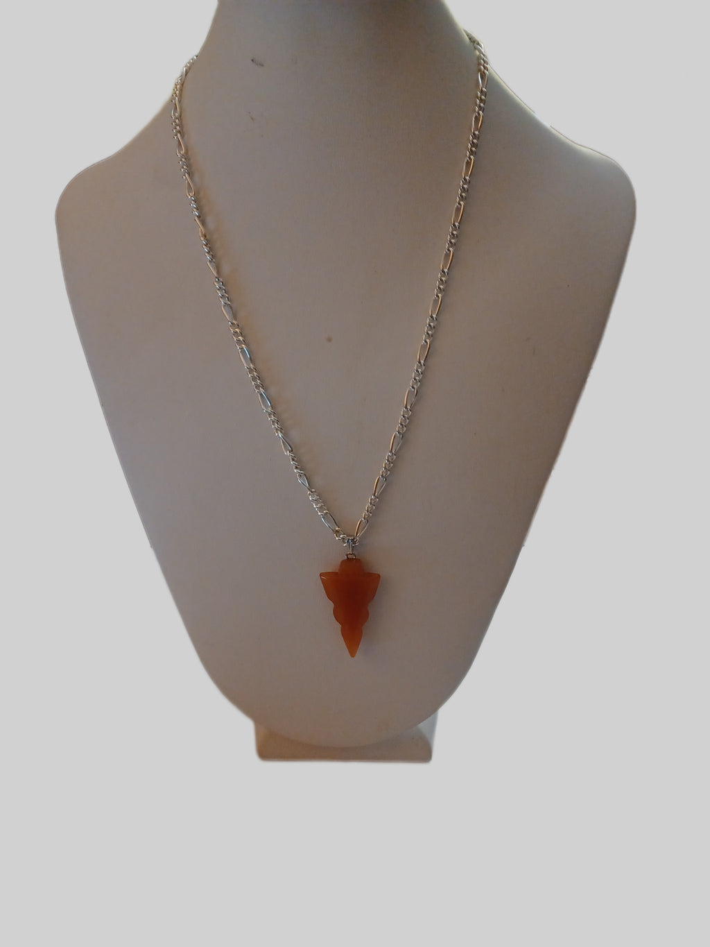 Silver Plated Necklace - Mixed Gemstone Arrowhead