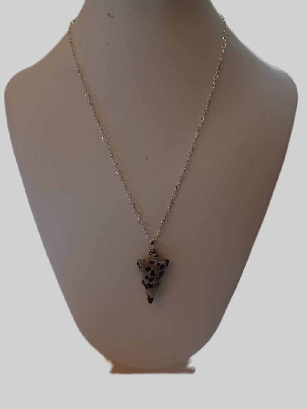 Silver Plated Necklace - Mixed Gemstone Arrowhead