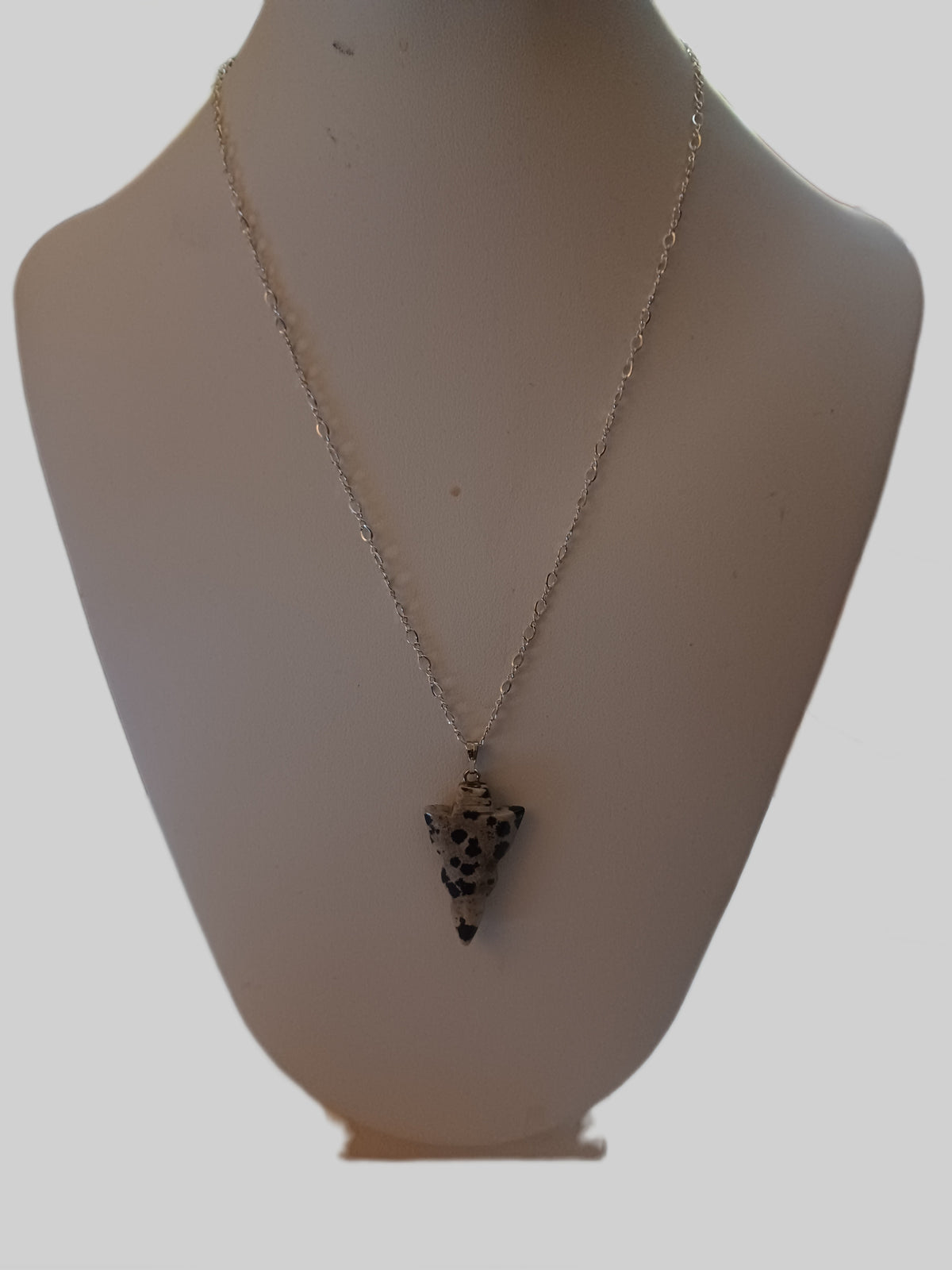 Silver Plated Necklace - Mixed Gemstone Arrowhead