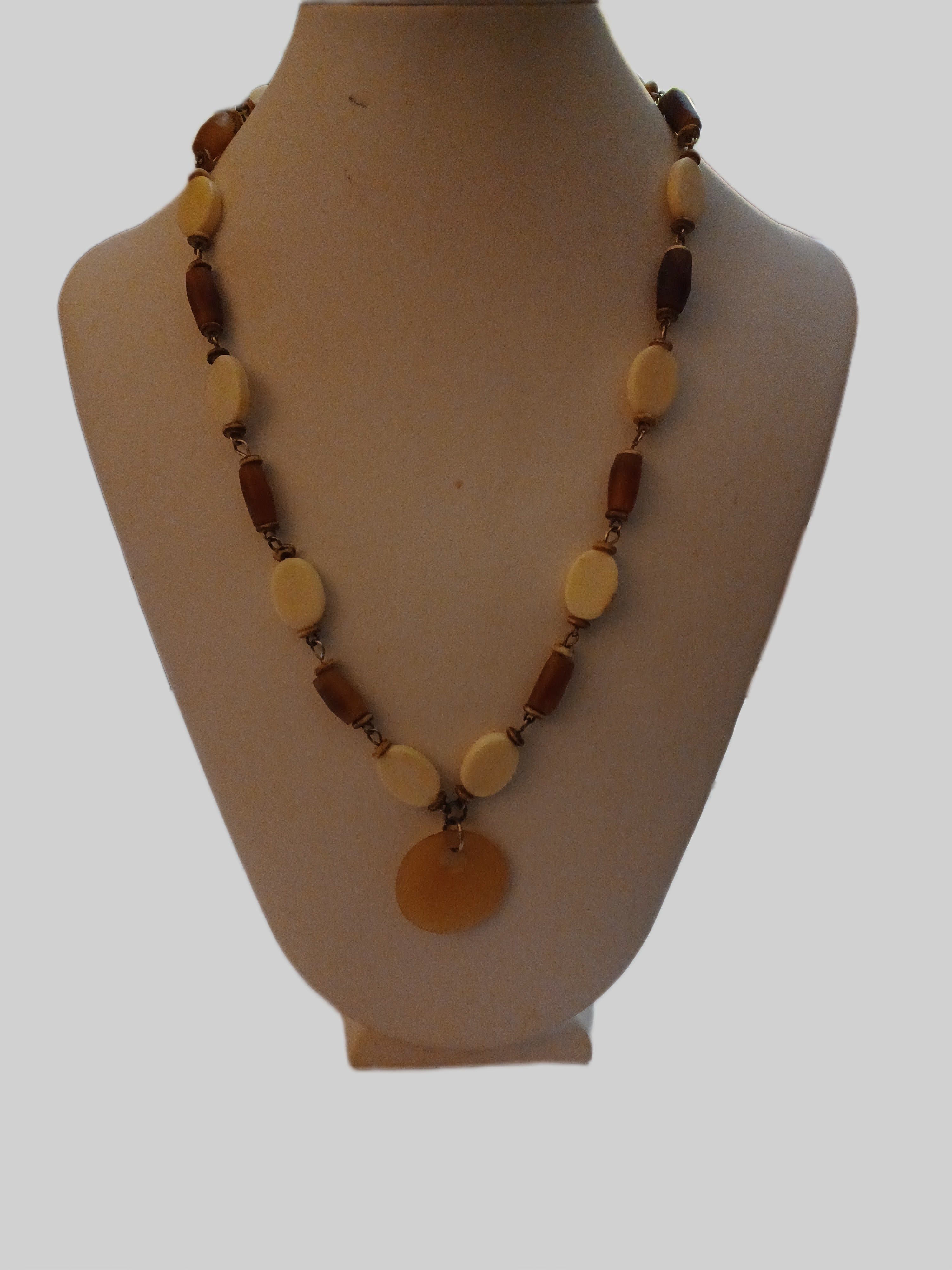 Bone and Horn Necklace - Round Bone Focal