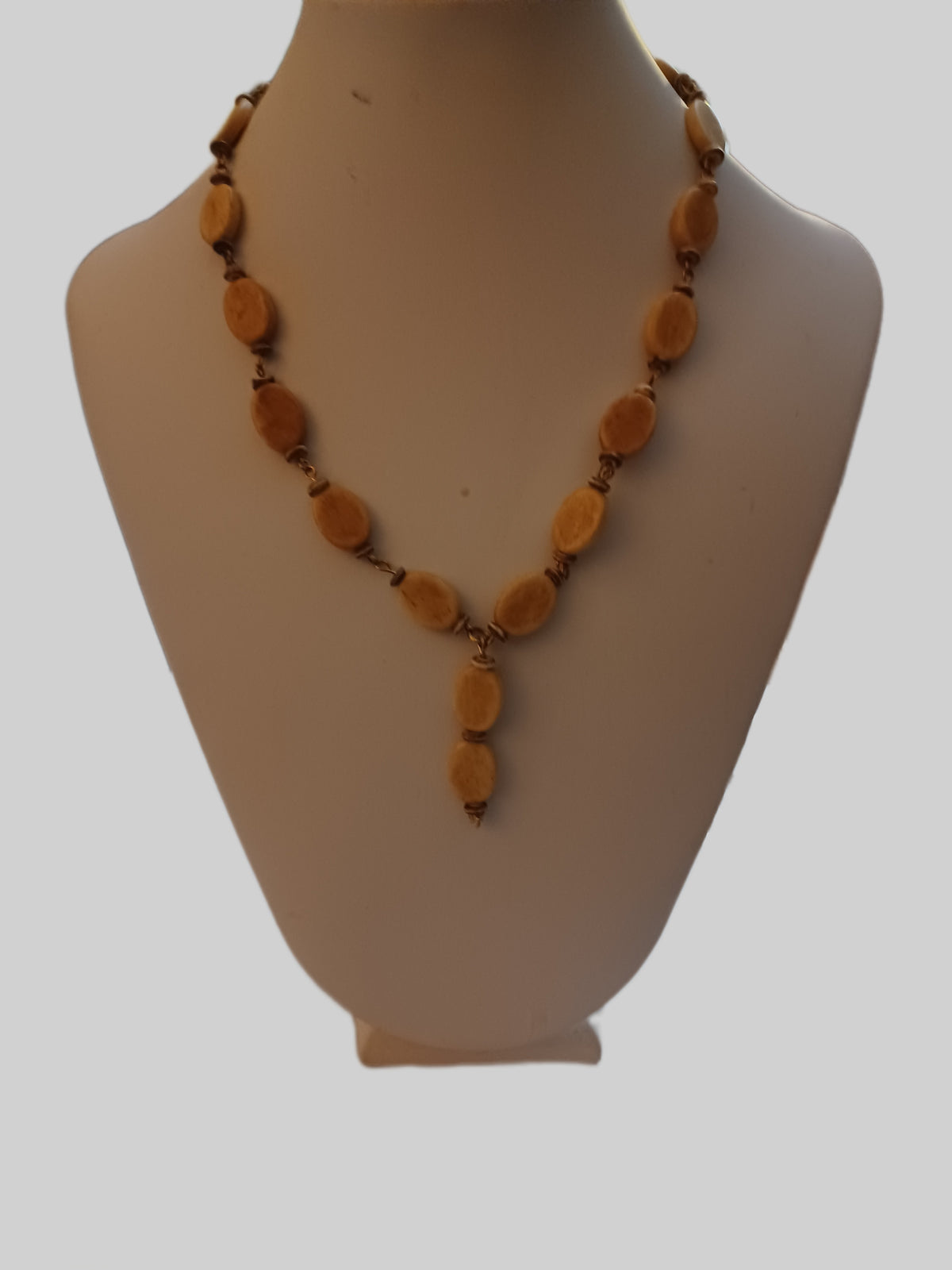 Bone Necklace - Tan Oval Bone