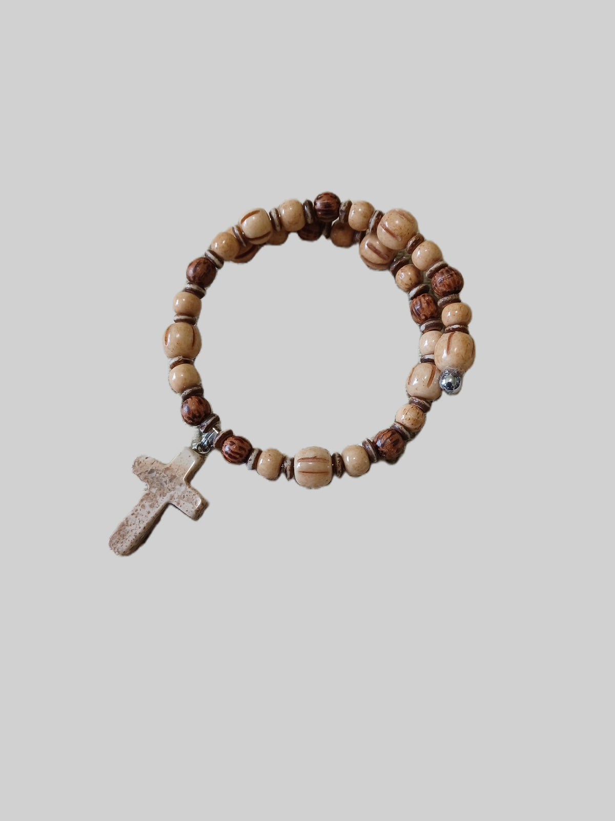 Bone Bracelet - Natural Gemstone Cross
