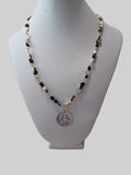 Shell Necklace - Black Lip Shell - Peace Sign