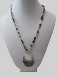 Shell Necklace - Rare Black Lip Shell Nuggets - Oval Focal