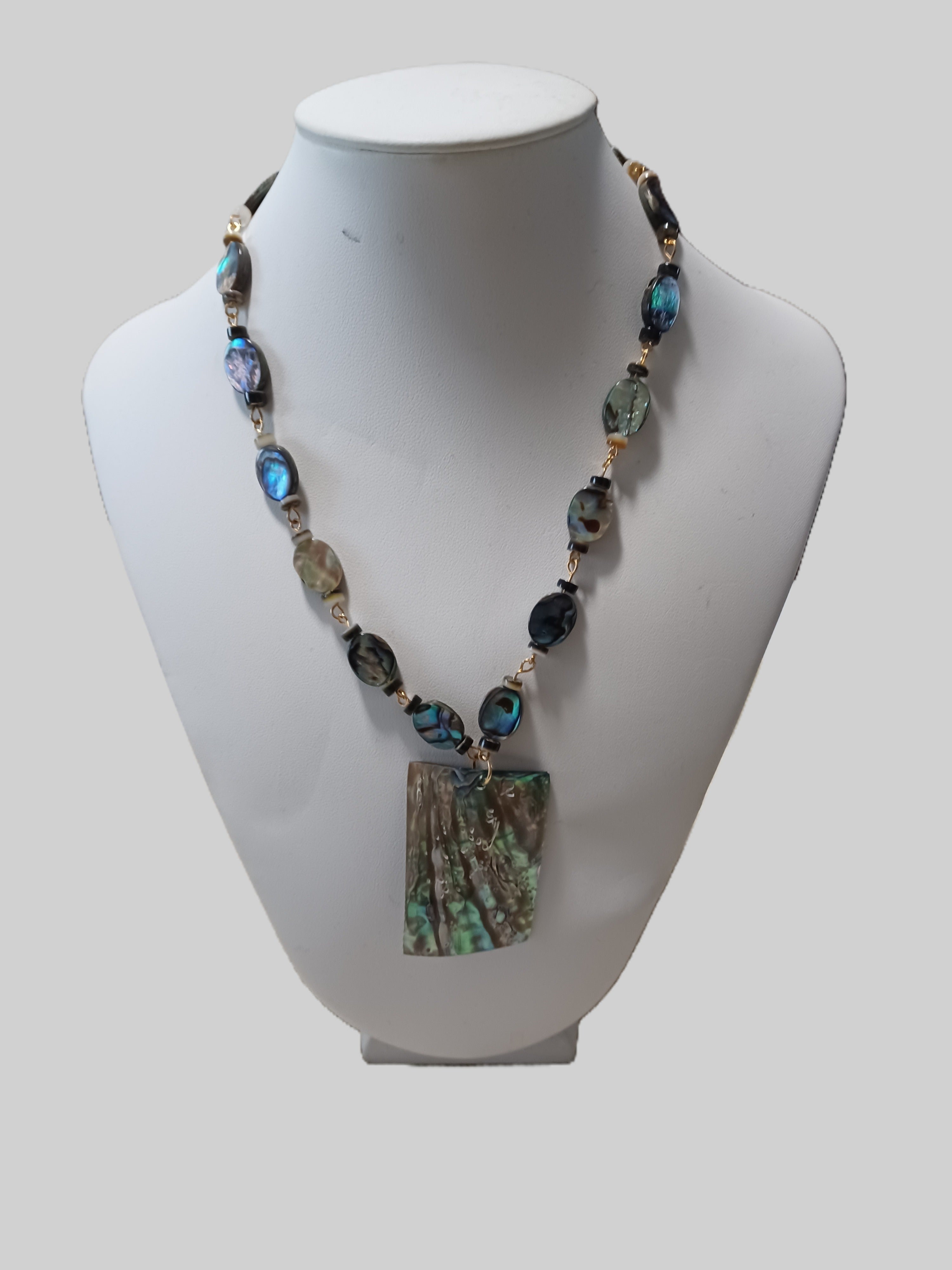 Oval Paua Shell Necklace - Choice of Focal Design